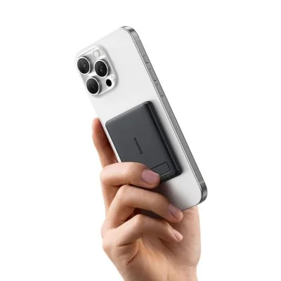 Baseus PicoGo AM31 Qi2 Ultra-Mini Magnetic  Power Bank with Kickstand 5000mAh 20W - Cosmic Black